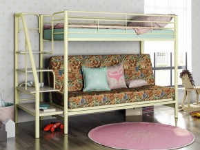 Двухъярусная кровать с диваном Мадлен 3 Слоновая кость-марки в Усть-Катаве - ust-katav.mebel74.com | фото