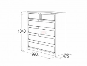 Комод 6 фант венге-млечный дуб в Усть-Катаве - ust-katav.mebel74.com | фото 3