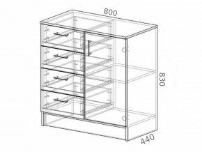 Комод К800-1Д ЛДСП венге-лоредо в Усть-Катаве - ust-katav.mebel74.com | фото 2