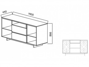 Комодино Moderno-1400 Ф2 в Усть-Катаве - ust-katav.mebel74.com | фото 4