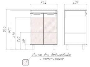 Комплект мебели для ванной 3D 60 в Усть-Катаве - ust-katav.mebel74.com | фото 4
