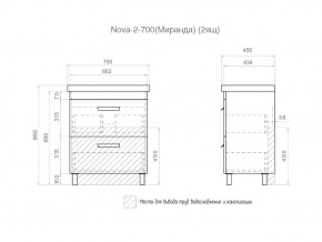 Комплект мебели в ванную Nova 700 2 ящика в Усть-Катаве - ust-katav.mebel74.com | фото 5