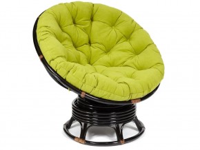 Кресло-качалка Papasan w 23/01 B с подушкой Antique brown, флок Олива в Усть-Катаве - ust-katav.mebel74.com | фото