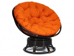 Кресло-качалка Papasan w 23/01 B с подушкой Antique brown, ткань Оранжевый в Усть-Катаве - ust-katav.mebel74.com | фото