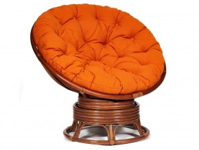 Кресло-качалка Papasan w 23/01 B с подушкой Pecan, ткань Оранжевый в Усть-Катаве - ust-katav.mebel74.com | фото