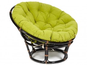 Кресло Papasan 23/01 W с подушкой Antique brown, флок Олива в Усть-Катаве - ust-katav.mebel74.com | фото 1