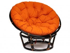 Кресло Papasan 23/01 W с подушкой Antique brown, ткань Оранжевый в Усть-Катаве - ust-katav.mebel74.com | фото