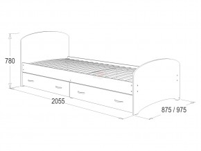 Кровать-6 одинарная с 2-мя ящиками 900*2000 венге в Усть-Катаве - ust-katav.mebel74.com | фото 2