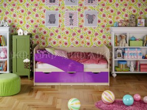 Кровать Бабочки 1600 Фиолетовый металлик в Усть-Катаве - ust-katav.mebel74.com | фото