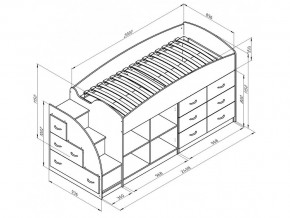 Кровать чердак Дюймовочка 4/1 Голубой в Усть-Катаве - ust-katav.mebel74.com | фото 2