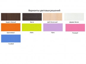 Кровать чердак Малыш 70х160 Дуб молочный-Ирис в Усть-Катаве - ust-katav.mebel74.com | фото 2