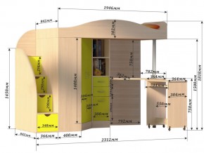 Кровать чердак Юниор 4 Бодега-оранж в Усть-Катаве - ust-katav.mebel74.com | фото 3