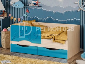 Кровать Дельфин-2 МДФ Голубой металлик в Усть-Катаве - ust-katav.mebel74.com | фото 1