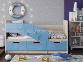 Кровать Дельфин-6 МДФ 1600 Голубой металлик в Усть-Катаве - ust-katav.mebel74.com | фото 1