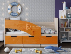 Кровать Дельфин-6 МДФ 1600 Оранжевый металлик в Усть-Катаве - ust-katav.mebel74.com | фото 1