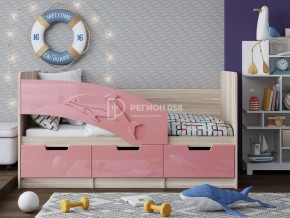 Кровать Дельфин-6 МДФ 1600 Розовый металлик в Усть-Катаве - ust-katav.mebel74.com | фото
