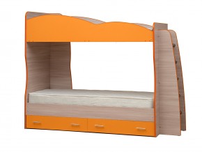 Кровать детская двухъярусная Юниор 1.1 оранжевая в Усть-Катаве - ust-katav.mebel74.com | фото