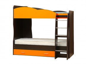 Кровать детская двухъярусная Юниор 2.1 оранжевая в Усть-Катаве - ust-katav.mebel74.com | фото 1