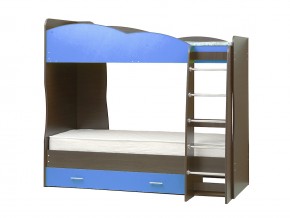 Кровать детская двухъярусная Юниор 2.1 синяя в Усть-Катаве - ust-katav.mebel74.com | фото 1