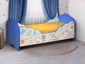 Кровать детская с бортом Малышка №3 700*1400 синяя в Усть-Катаве - ust-katav.mebel74.com | фото 1