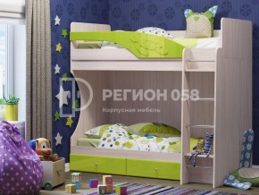 Кровать двухъярусная Бемби МДФ Лайм глянец в Усть-Катаве - ust-katav.mebel74.com | фото
