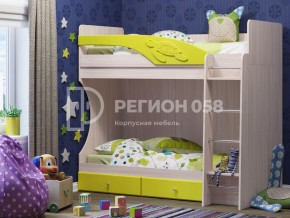 Кровать двухъярусная Бемби МДФ Лимон матовый в Усть-Катаве - ust-katav.mebel74.com | фото
