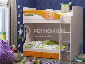 Кровать двухъярусная Бемби МДФ Оранжевый металлик в Усть-Катаве - ust-katav.mebel74.com | фото
