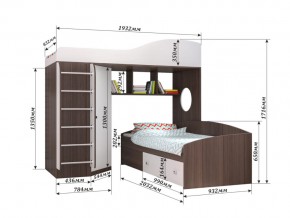 Кровать Кадет 2 с лестницей Бодего, Ирис в Усть-Катаве - ust-katav.mebel74.com | фото 3