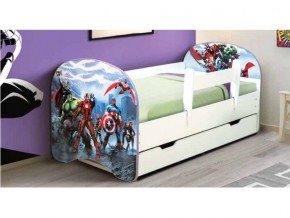 Кровать с фотопечатью с 1 ящиком Супергерои 700*1400 в Усть-Катаве - ust-katav.mebel74.com | фото