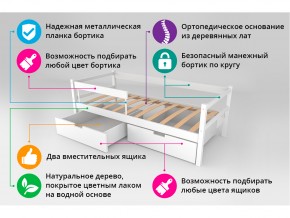 Кровать-тахта Svogen с ящиками и бортиком графит-белый в Усть-Катаве - ust-katav.mebel74.com | фото 4