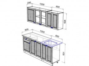 Кухня Хозяюшка 1800 деним в Усть-Катаве - ust-katav.mebel74.com | фото 2