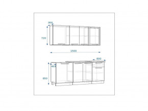 Кухонный гарнитур 11 Грецкий орех 1500 в Усть-Катаве - ust-katav.mebel74.com | фото 2