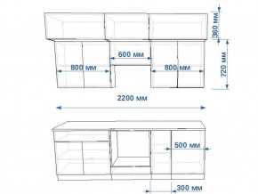 Кухонный гарнитур арт 1 Тальк Дуб сонома 2200 мм в Усть-Катаве - ust-katav.mebel74.com | фото 2