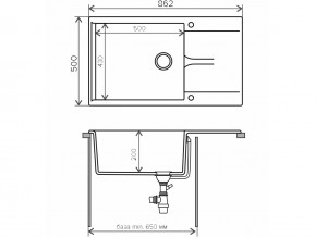 Мойка гранитная Gals-862 Бежевый 27 в Усть-Катаве - ust-katav.mebel74.com | фото 2