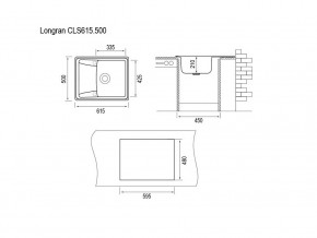 Мойка Longran Classic CLS 615.500 в Усть-Катаве - ust-katav.mebel74.com | фото 2