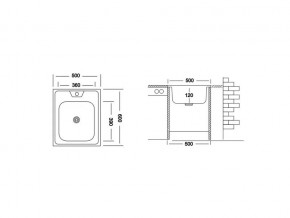 Мойка накладная Ukinox ECO500.600 в Усть-Катаве - ust-katav.mebel74.com | фото 2