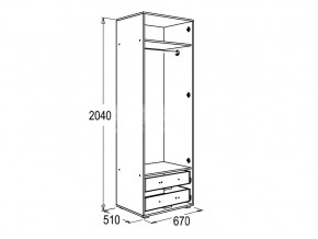 Шкаф 2-х дверный для одежды Омега 16 в Усть-Катаве - ust-katav.mebel74.com | фото 2