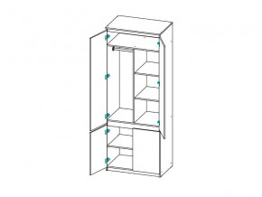 Шкаф 2-х дверный с перегородкой СГ Модерн в Усть-Катаве - ust-katav.mebel74.com | фото 2