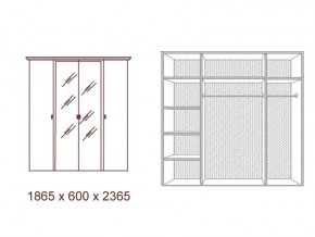 Шкаф 4-х дверный с зеркалами Анита в Усть-Катаве - ust-katav.mebel74.com | фото 2