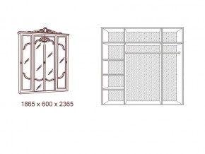 Шкаф 4-х дверный с зеркалами Диана беж в Усть-Катаве - ust-katav.mebel74.com | фото 2