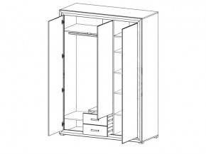 Шкаф B136-SZF3D2S Мальта сибирская лиственница в Усть-Катаве - ust-katav.mebel74.com | фото 2