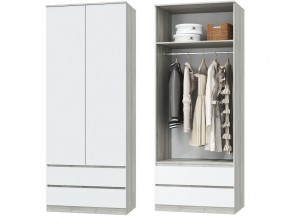 Шкаф для одежды 2х дверный с ящиками Лори дуб серый, белый в Усть-Катаве - ust-katav.mebel74.com | фото