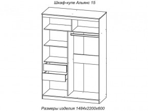 Шкаф-купе Альянс 15 комплект зеркал №2 в Усть-Катаве - ust-katav.mebel74.com | фото 2