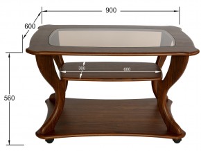Стол журнальный Маэстро со стеклом СЖС-02 орех в Усть-Катаве - ust-katav.mebel74.com | фото 2