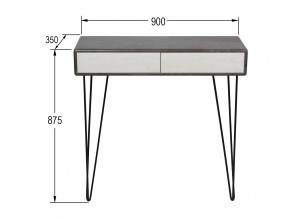 Стол-консоль Телфорд Серый бетон/белый бетон в Усть-Катаве - ust-katav.mebel74.com | фото 2