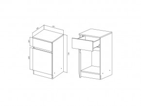 Тумба с 1 ящиком Мори МПТ400 белый в Усть-Катаве - ust-katav.mebel74.com | фото 3